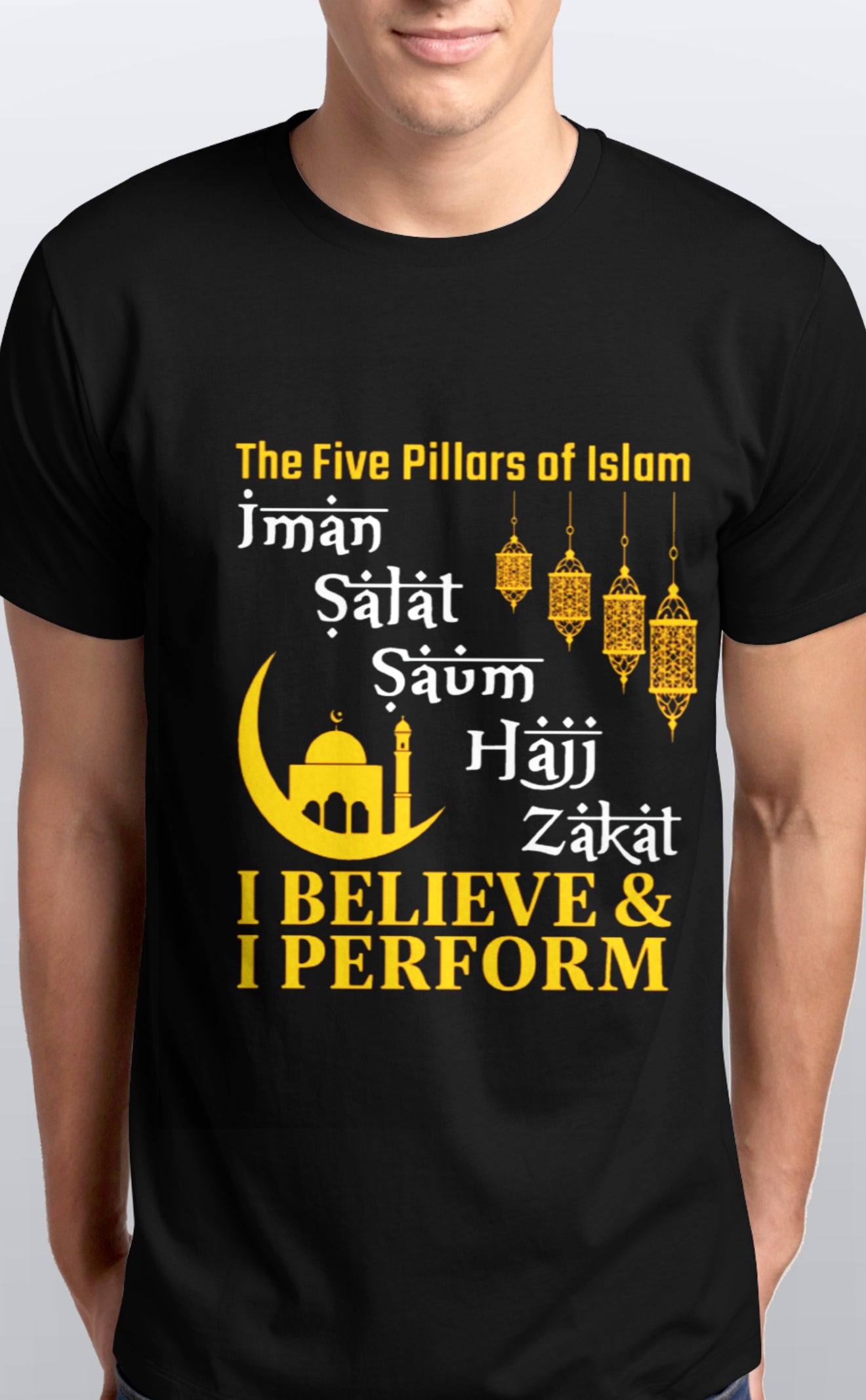 Unisex 5 Pillars of Islam soft cotton T shirt Sizes S-5XL