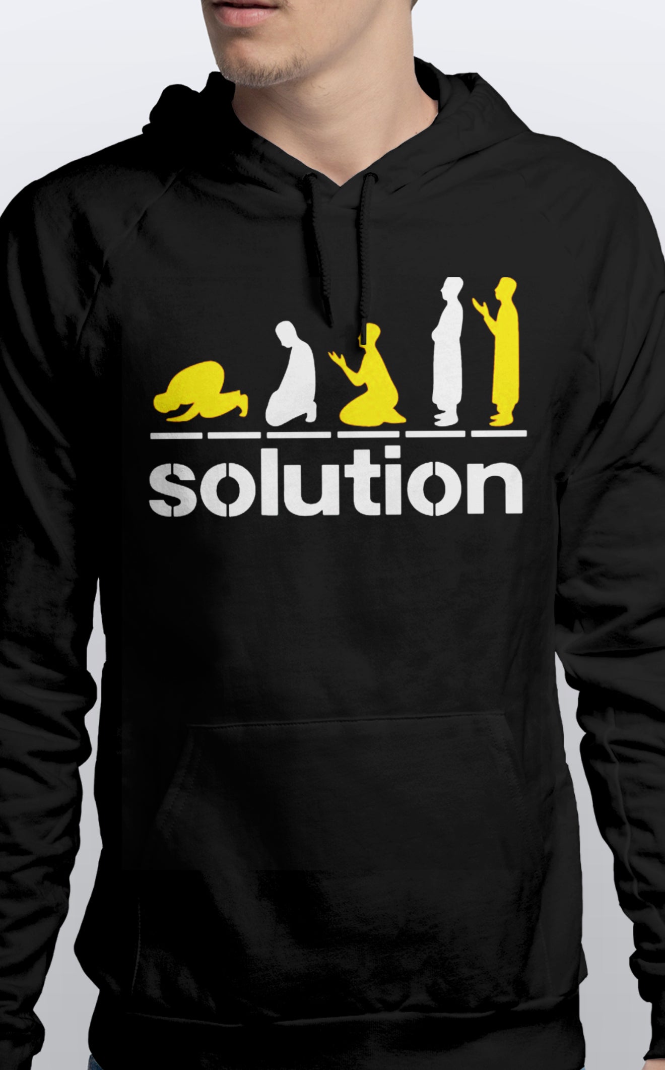 Pullover Unisex Hoodie Prayer is Solution Soft cotton Sizes S-3XL