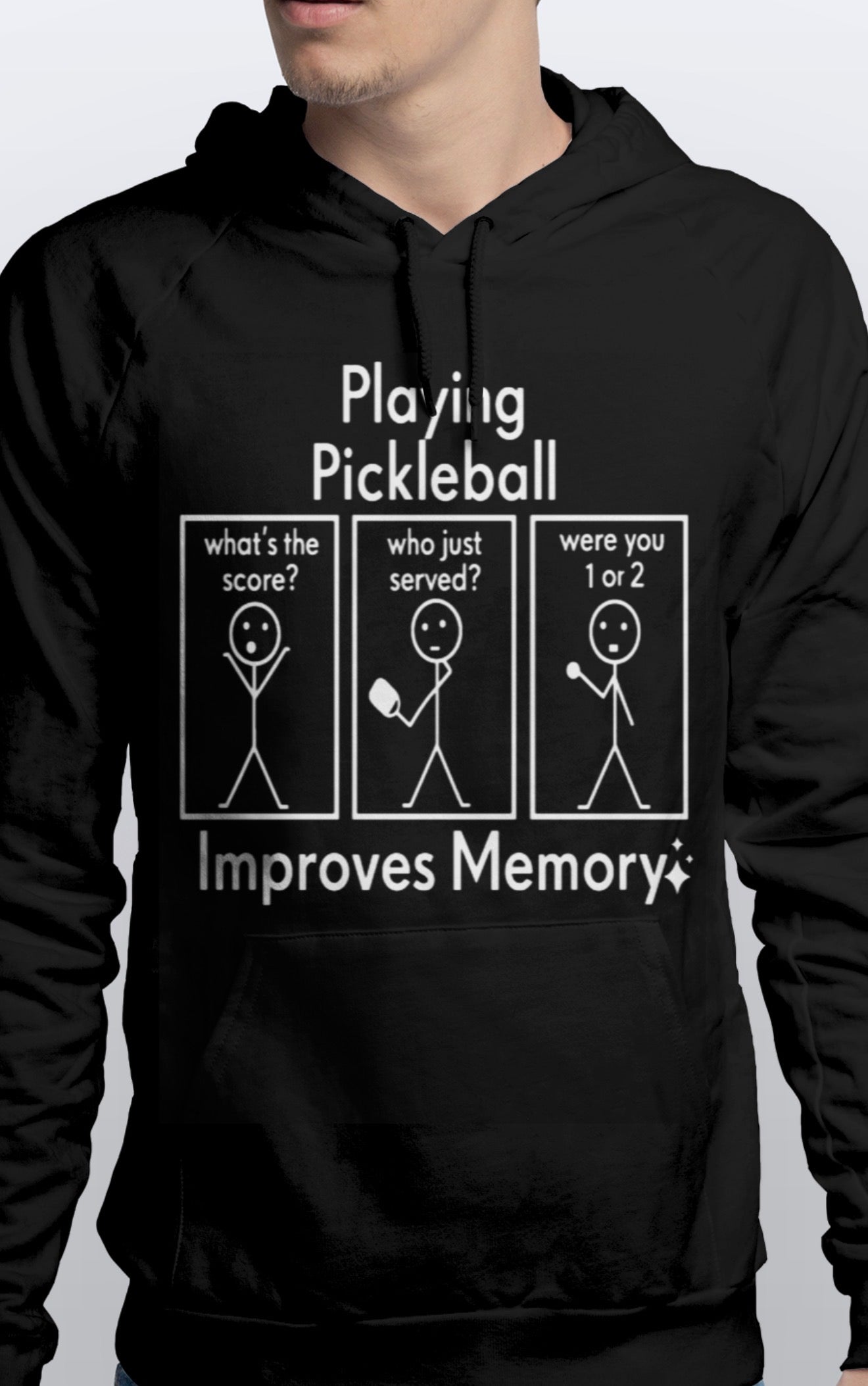 Pickleball improves memory Warm Pullover Pickleball HOODIE unisex Sizes S-3XL