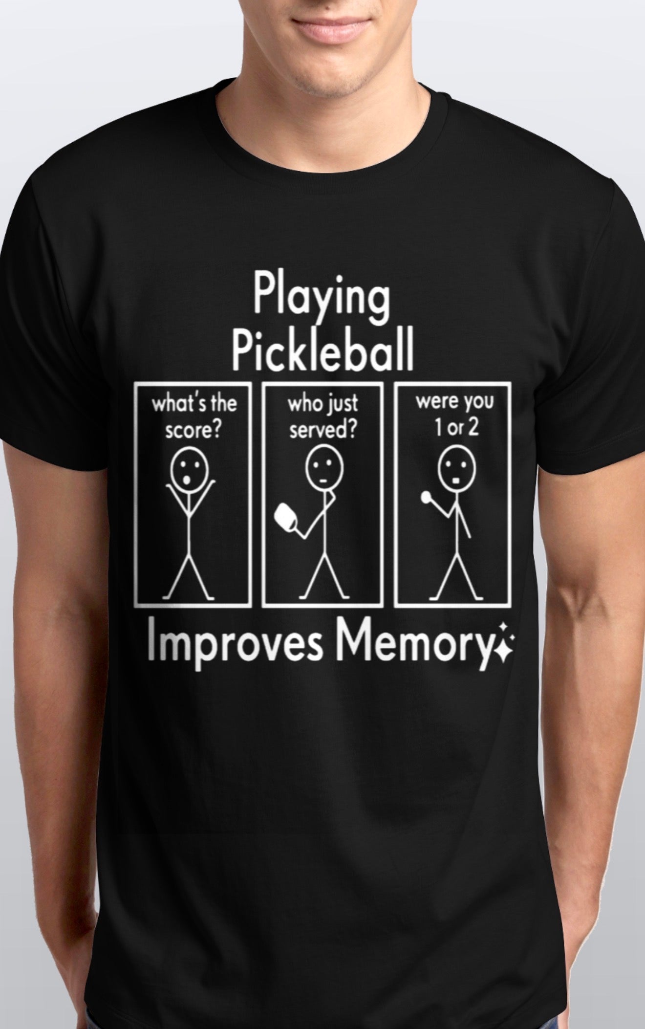 Playing Pickleball improves memory soft cotton T-Shirt unisex Sizes S-5XL