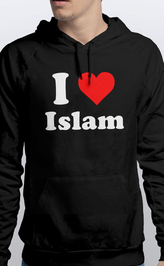 Pullover Unisex Hoodie I ❤️ Islam Soft cotton Sizes S-3XL