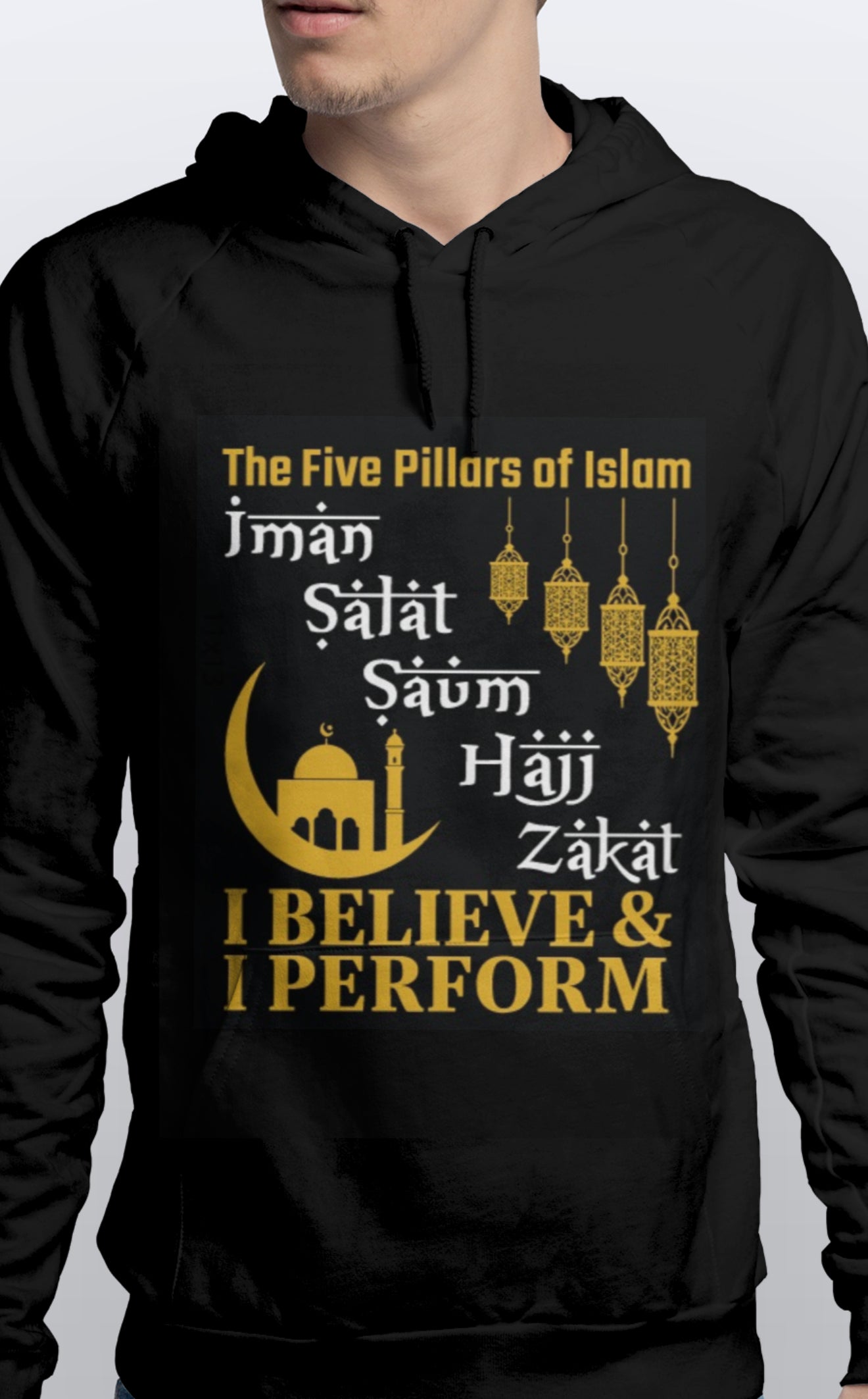 Pullover Unisex Hoodie 5 Pillars of Islam Soft cotton Sizes S-3XL