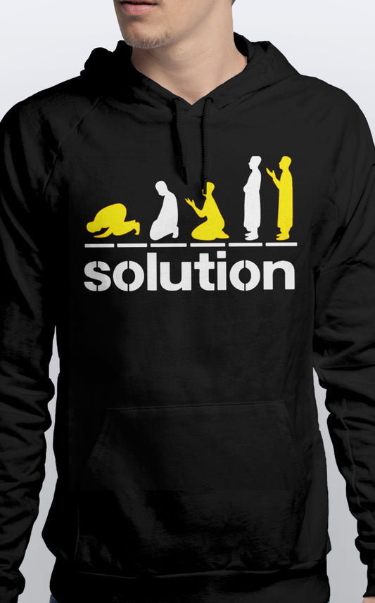 Pullover Unisex Hoodie Prayer is Solution Soft cotton Sizes S-3XL