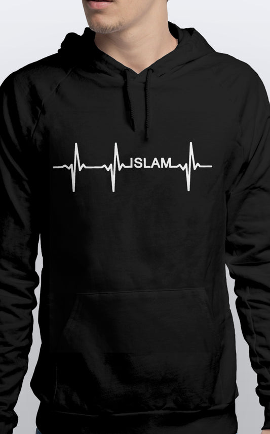 Pullover Unisex Hoodie Islam Heartbeat Soft cotton Sizes S-3XL