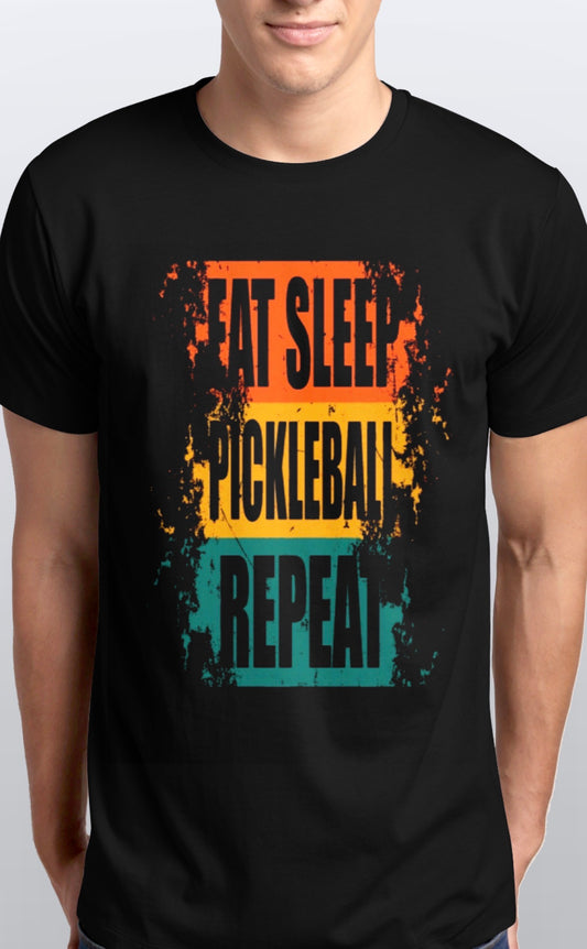 Eat Sleep Pickleball repeat soft cotton T-Shirt unisex Sizes S-5XL