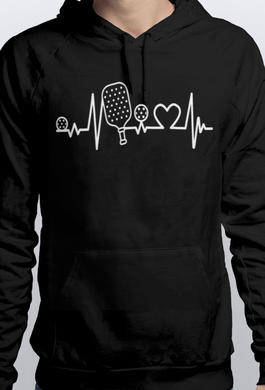 Heartbeat pickleball love Warm Pullover Pickleball HOODIE unisex Sizes S-3XL