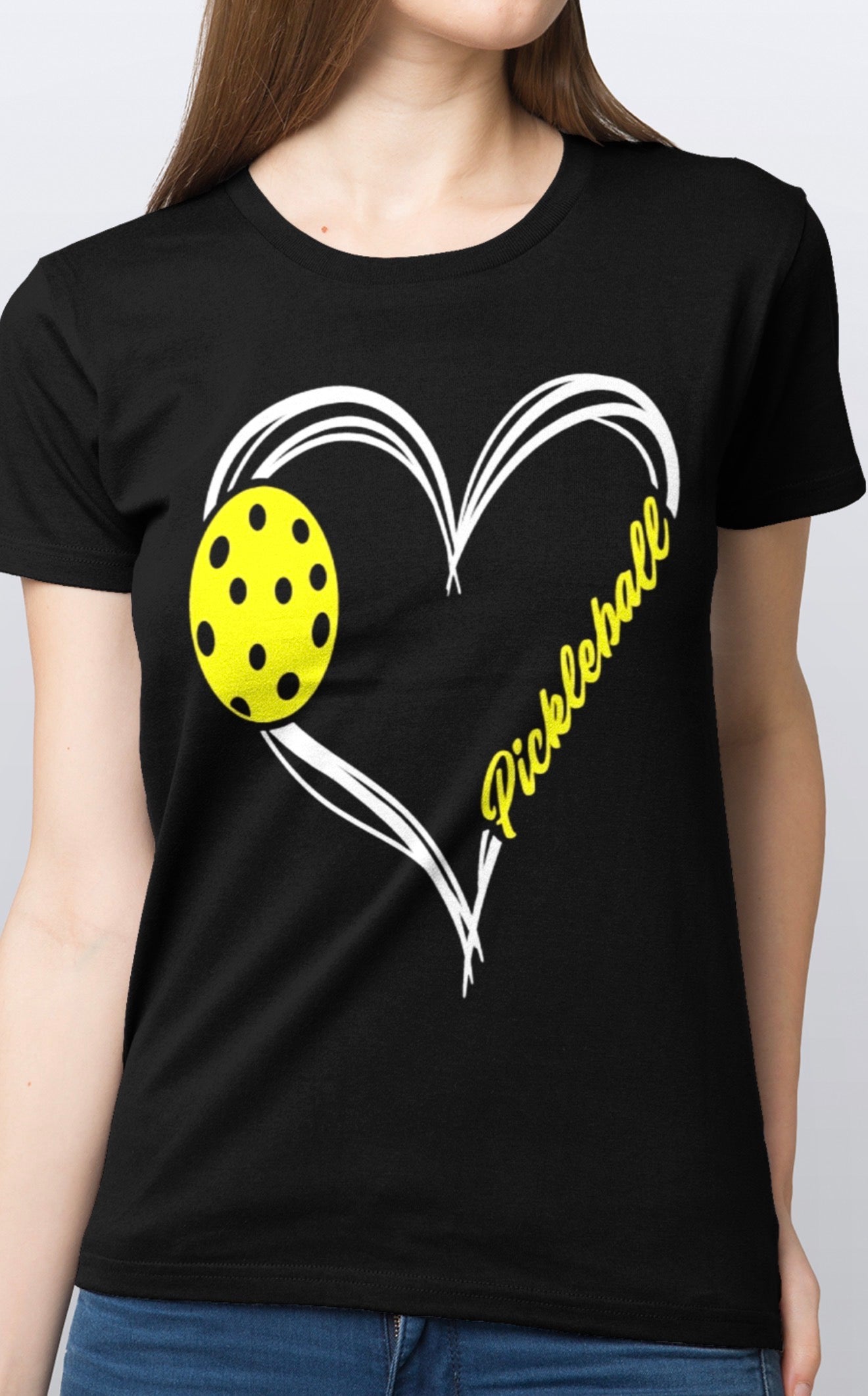 Woman’s 100% Love Pickleball T shirts Heart Shaped